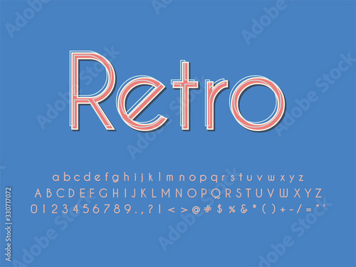 Stylish trendy logotype Retro Bar. 3D colorful Font