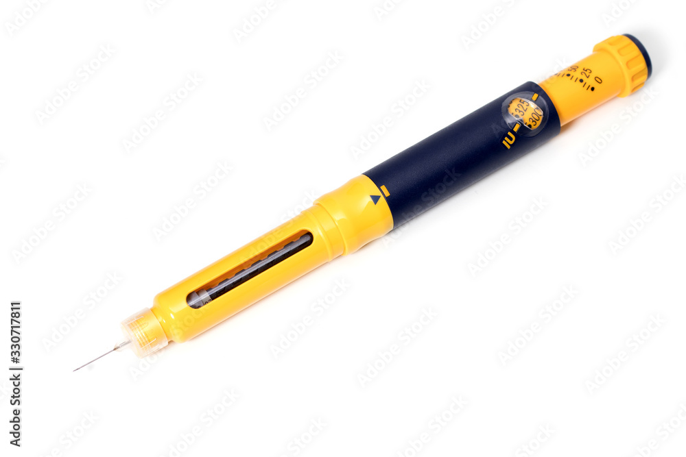 Special syringe pen on white background Special syringe pen on white background