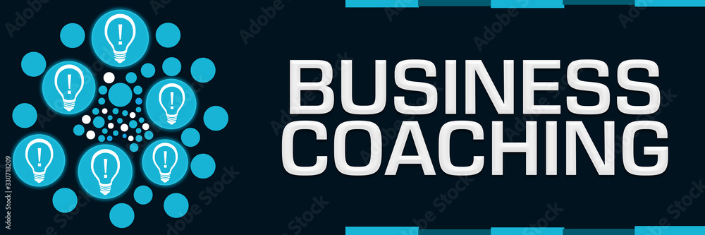 Business Coaching Blue Dots Circular Bulbs Left Business Coaching Blue Dots Circular Bulbs Left