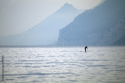sup,lake,sport,surf,outdoor,view,water,mountains