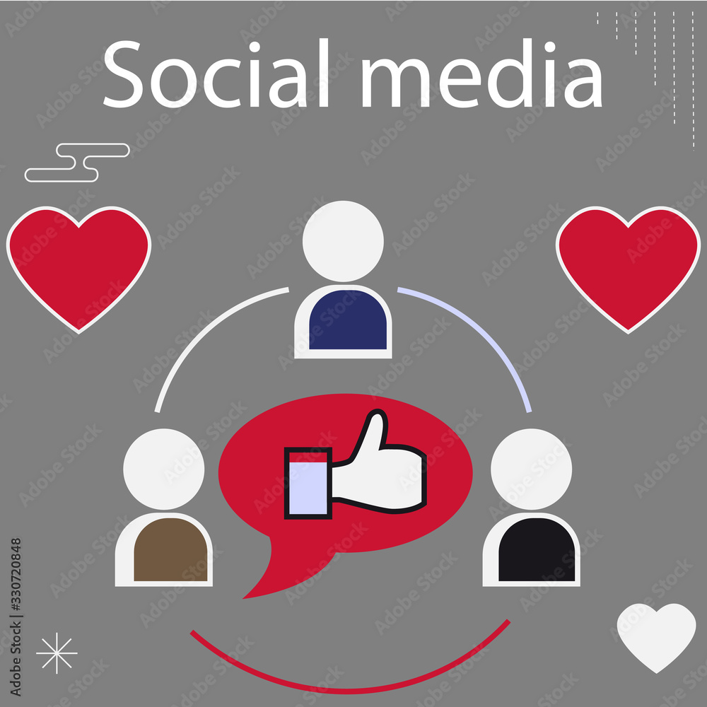 Obraz premium Social media vector icon