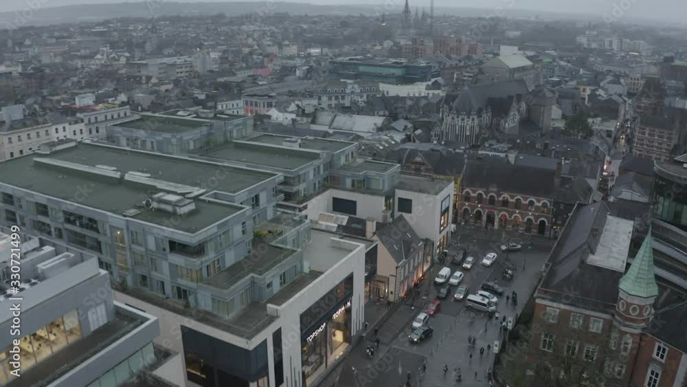 Cork city cloudy aerial view Emmett Place Cork city cloudy aerial view Emmett Place