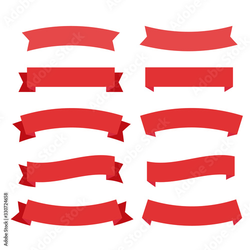 Flat vector ribbons banners flat isolated. Ribbons banners