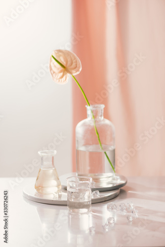 Natural organic extraction  Flower aroma essence solution in laboratory