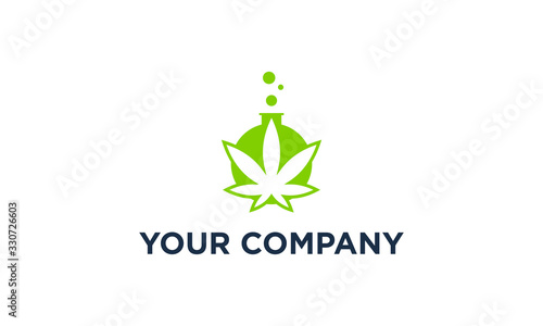 hemp, cannabis logo design vector for lab and medical business 