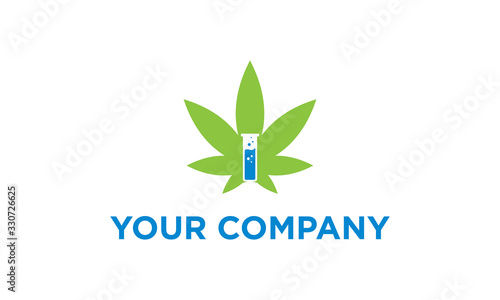 hemp, cannabis logo design vector for lab and medical business 