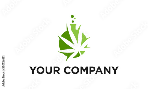 hemp, cannabis logo design vector for lab and medical business 