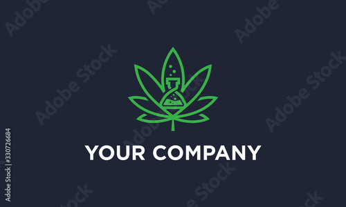 hemp, cannabis logo design vector for lab and medical business 