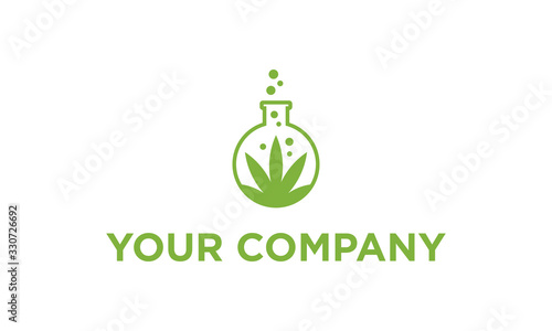 hemp, cannabis logo design vector for lab and medical business 