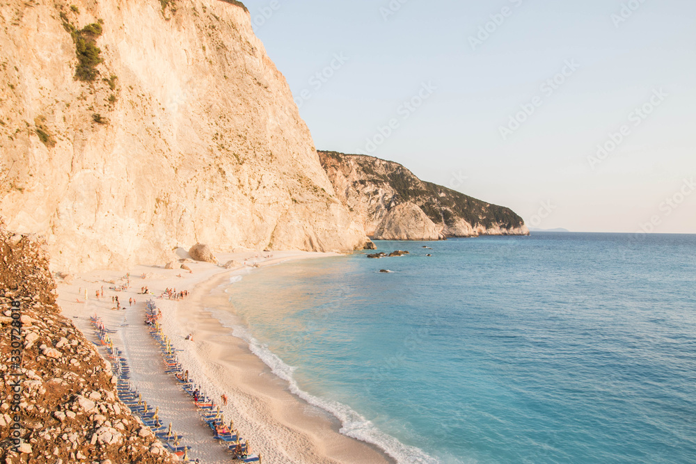 A photo from a famous beach Porto Katsiki in Greece on the Ionian island of Lefkada. 