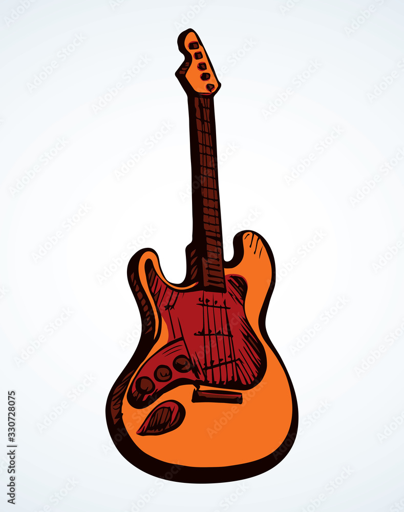 Electric guitar. Vector drawing icon