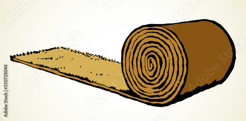 Rolled straw roll. Vector drawing