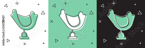 Set Wild west saddle icon isolated on white and green, black background. Vector Illustration