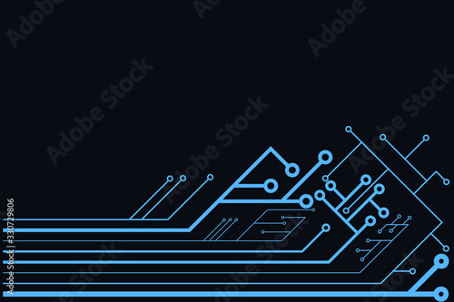 Abstraction in the style of cyberpunk. Circuit board, wiring diagram. Sci-fi vector illustration.