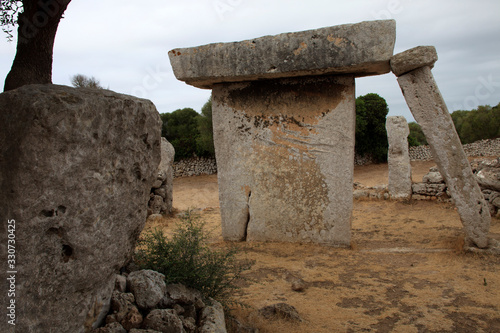 Talati de Dalt site, Menorca / Spain - June 23, 2016: Prehistoric site and ruins at Talati de Dalt, Menorca, Balearic Islands, Spain photo