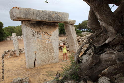 Talati de Dalt site, Menorca / Spain - June 23, 2016: Prehistoric site and ruins at Talati de Dalt, Menorca, Balearic Islands, Spain photo