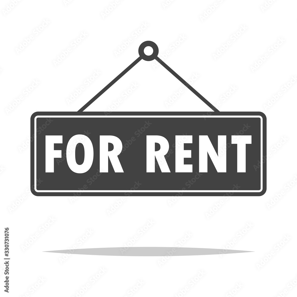 For rent hanging sign icon vector isolated For rent hanging sign icon vector isolated