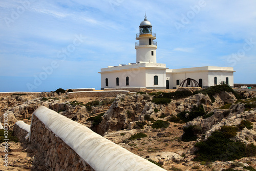 Cape Cavalleria, Menorca / Spain - June 23, 2016: The lighthouse at Cape Cavalleria, Menorca, Balearic Islands, Spain ..