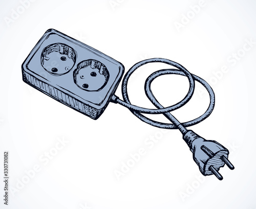 Socket and plug. Vector drawing