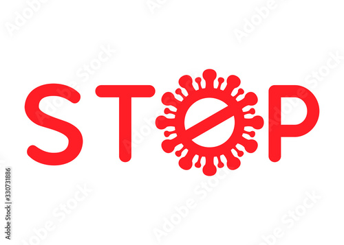 inscription of stoppage sign with virus inside
