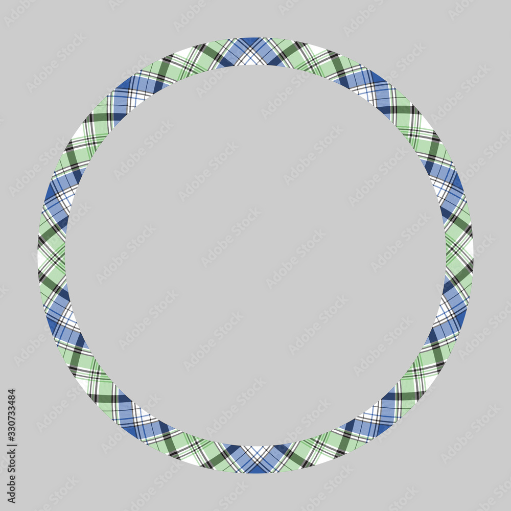 Circle borders and frames vector. Round border pattern geometric vintage frame design. Scottish tartan plaid fabric texture. Template for gift card, collage, scrapbook or photo album and portrait.. Circle borders and frames vector. Round border pattern geometric vintage frame design. Scottish tartan plaid fabric texture. Template for gift card, collage, scrapbook or photo album and portrait..
