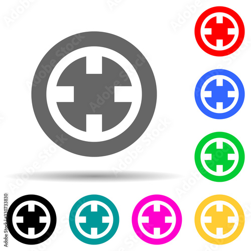 Free Download Chinese coin multi color style icon. Simple thin line, outline vector of web icons for ui and ux, website or mobile application - GFXLoad