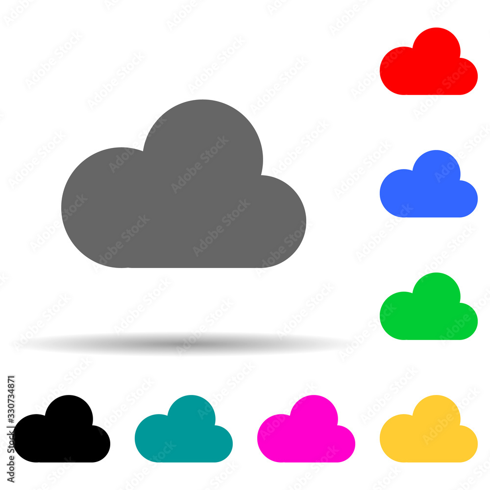 cloud multi color style icon. Simple thin line, outline vector of web icons for ui and ux, website or mobile application cloud multi color style icon. Simple thin line, outline vector of web icons for ui and ux, website or mobile application