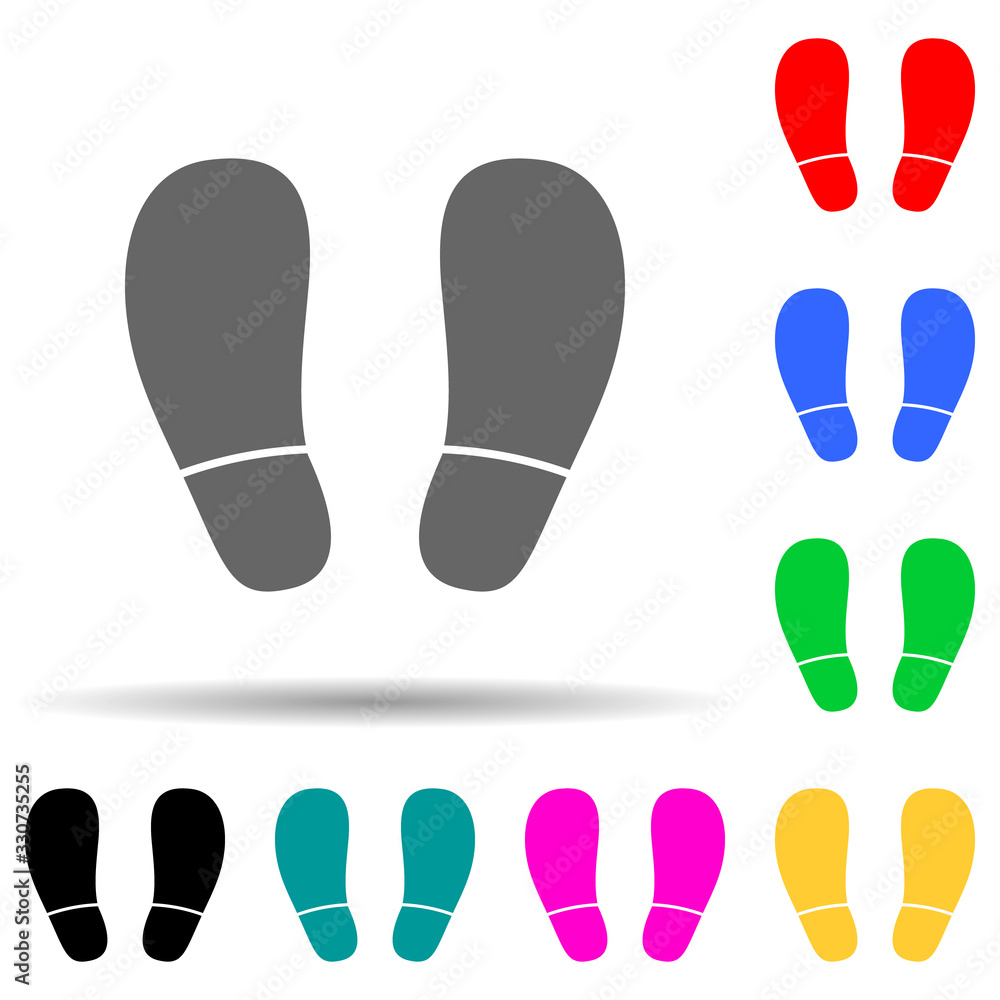 footprints multi color style icon. Simple thin line, outline vector of web icons for ui and ux, website or mobile application footprints multi color style icon. Simple thin line, outline vector of web icons for ui and ux, website or mobile application