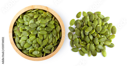 Pumpkin seeds isolated on a white background