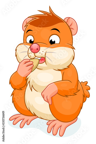 Hamster eats grain