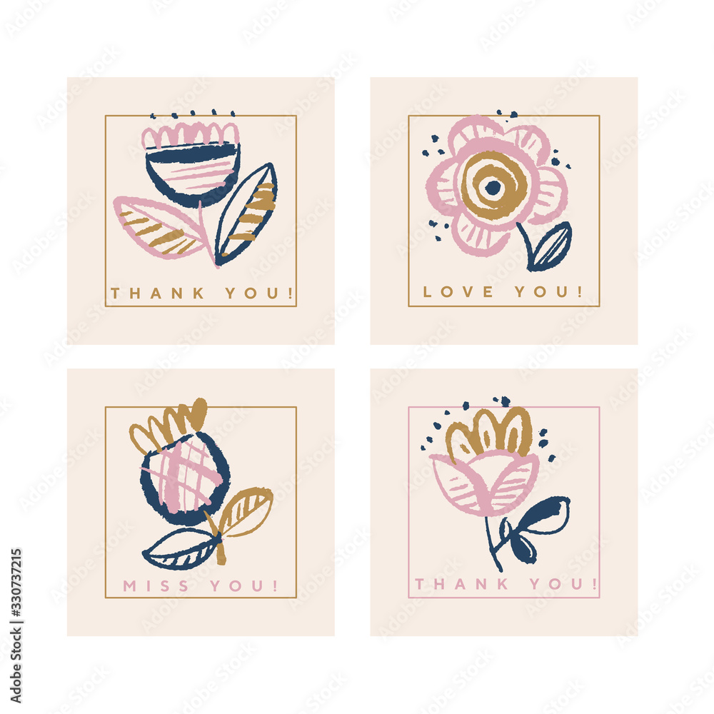 rustic floral design card set in pale nude rose color rustic floral design card set in pale nude rose color