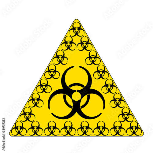 Sign hazard. Vector illustration isolated on white background.