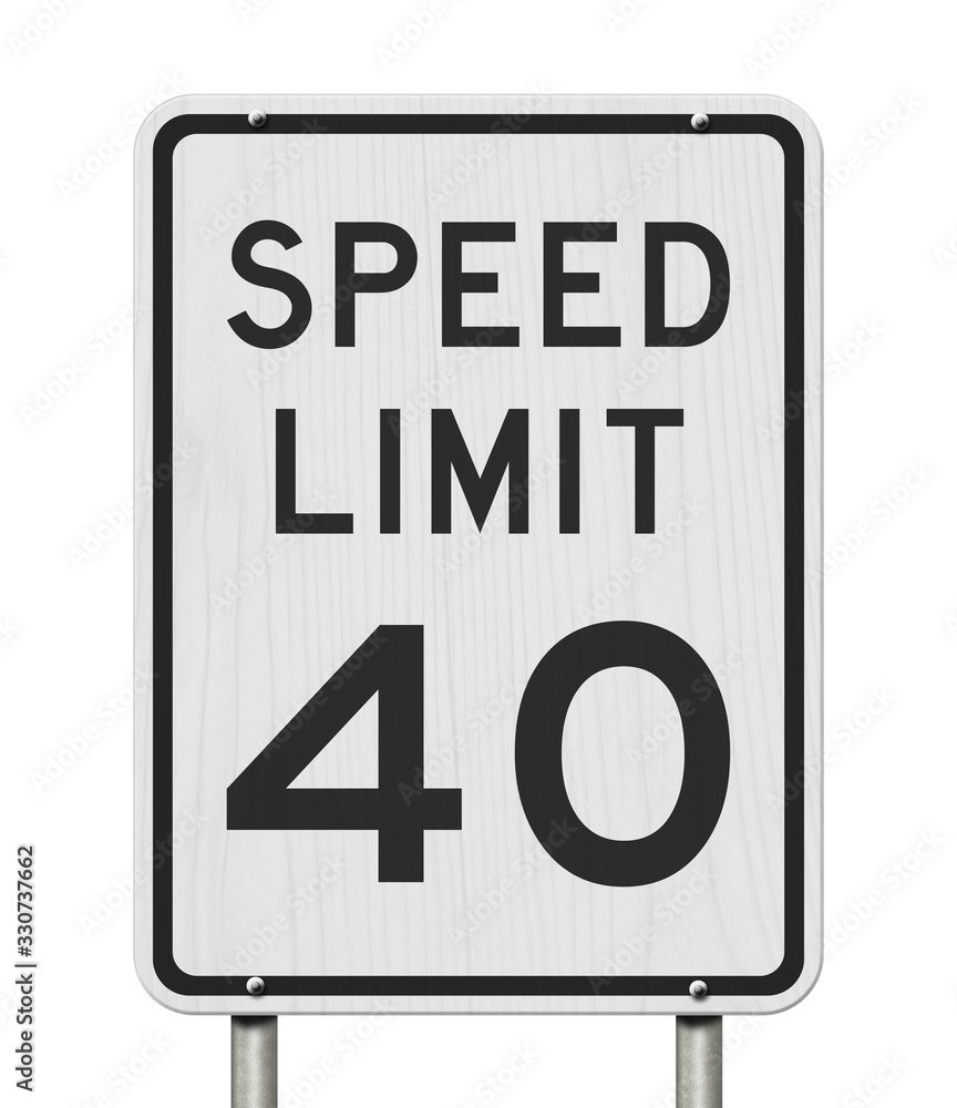 US 40 mph Speed Limit sign US 40 mph Speed Limit sign