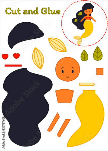 Cut and Glue Worksheet - Mermaid