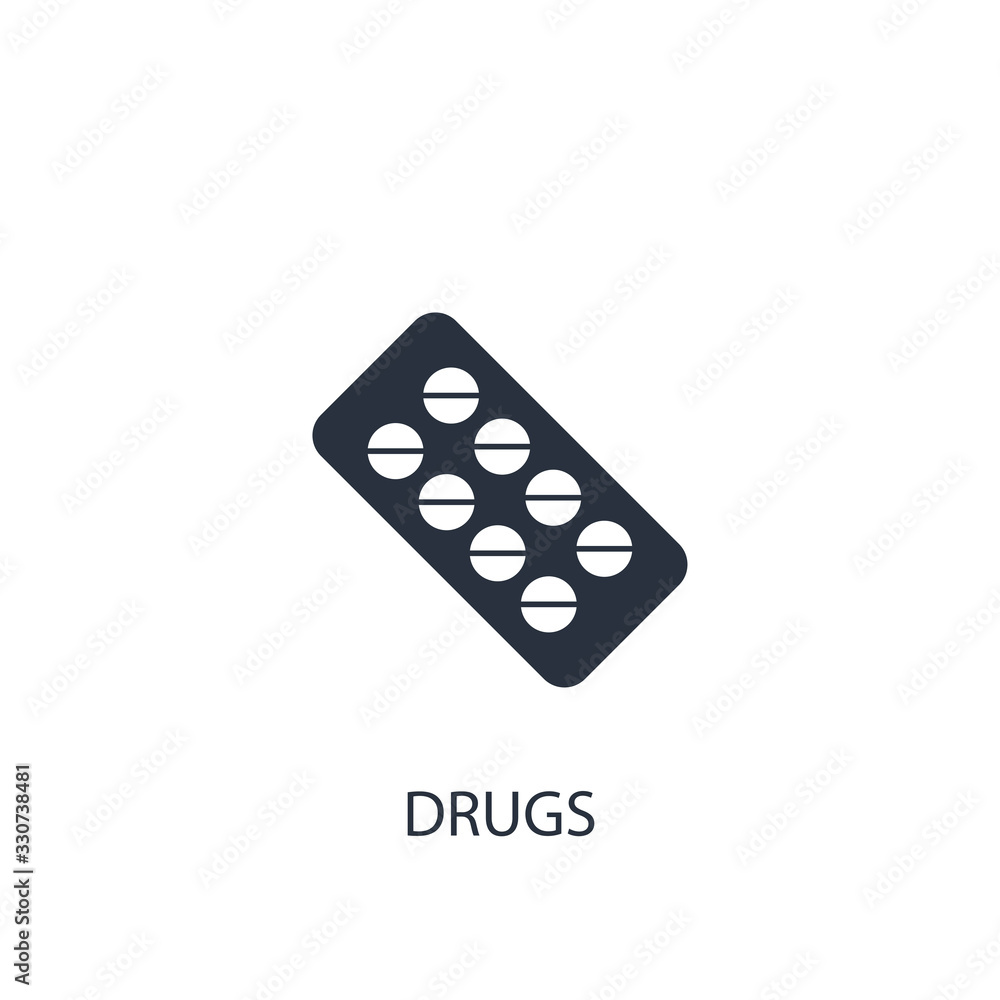Drugs icon. Simple medicine element illustration. Drugs icon. Simple medicine element illustration.