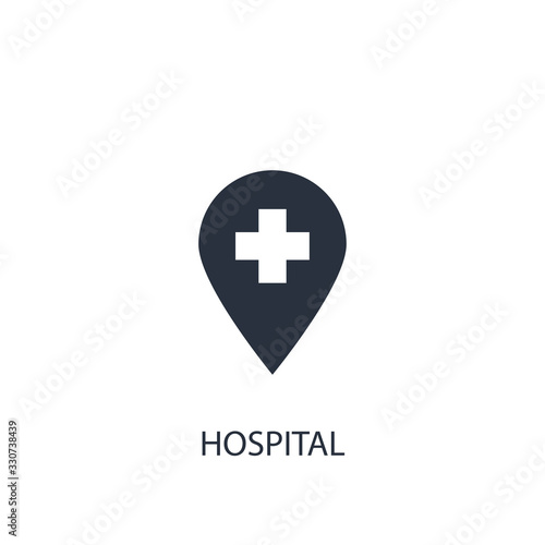 Hospital icon. Simple medicine element illustration.