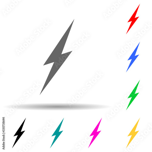 lightning multi color style icon. Simple thin line, outline vector of web icons for ui and ux, website or mobile application