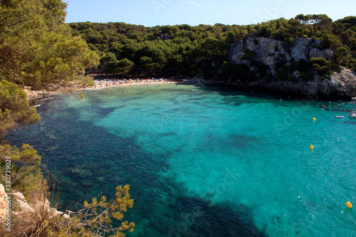 Macarella  Menorca   Spain - June 25  2016  Cala Macarella bay  Menorca  Balearic Islands  Spain