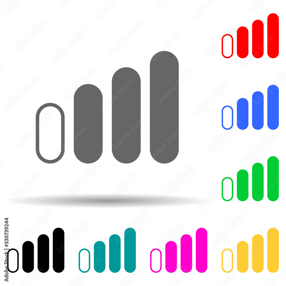 Obraz premium weak signal scale multi color style icon. Simple thin line, outline vector of web icons for ui and ux, website or mobile application