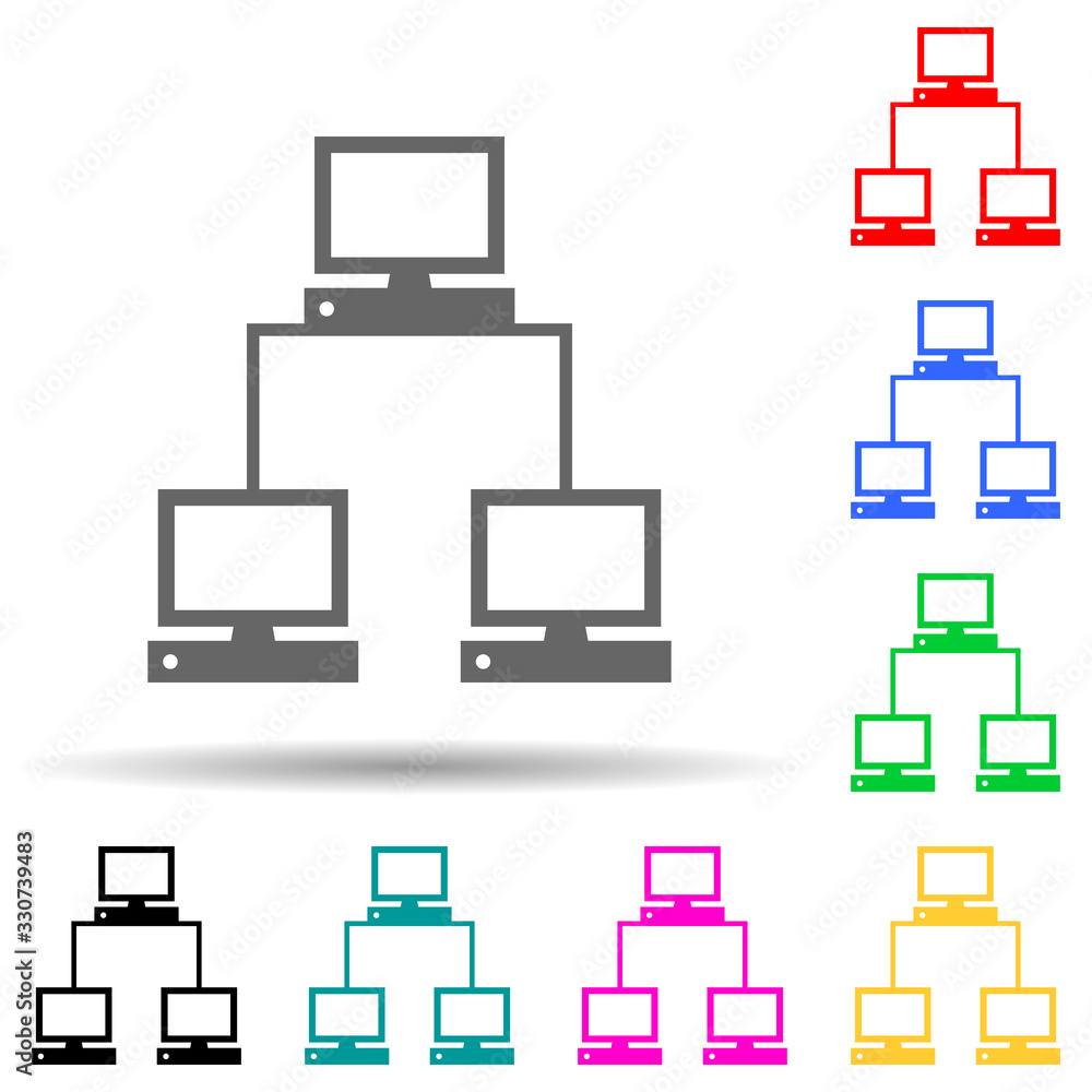 antenna multi color style icon. Simple thin line, outline vector of web icons for ui and ux, website or mobile application antenna multi color style icon. Simple thin line, outline vector of web icons for ui and ux, website or mobile application