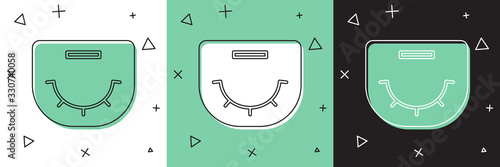 Set Poker table icon isolated on white and green, black background. Vector Illustration