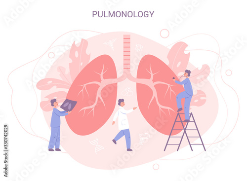 Pulmonology concept. Lungs disease examination and treatment.