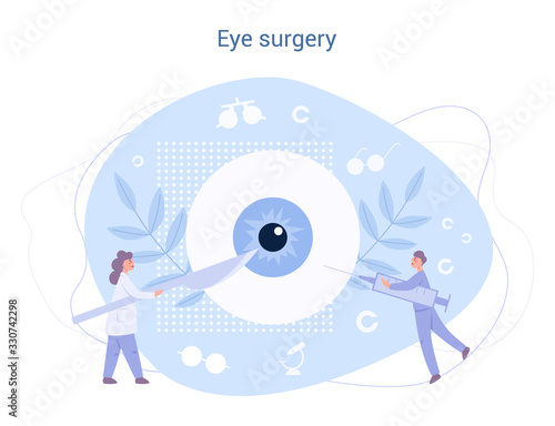 Ophthalmologist eye surgery. Idea of eye and vision care.