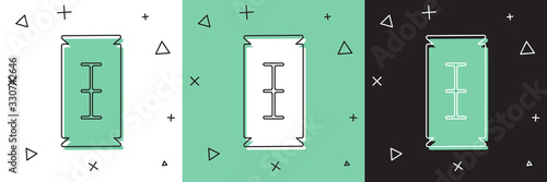 Set Blade razor icon isolated on white and green, black background. Vector Illustration