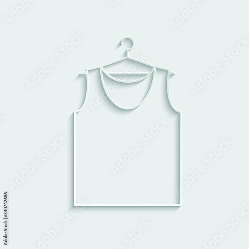 paper Tshirt icon on the hanger. dress vector icon. clothing icon dress 