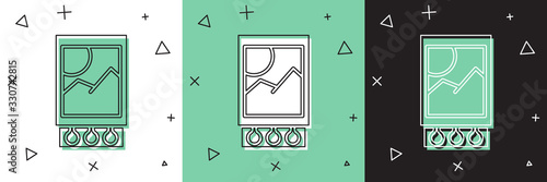 Set Open matchbox and matches icon isolated on white and green, black background. Vector Illustration