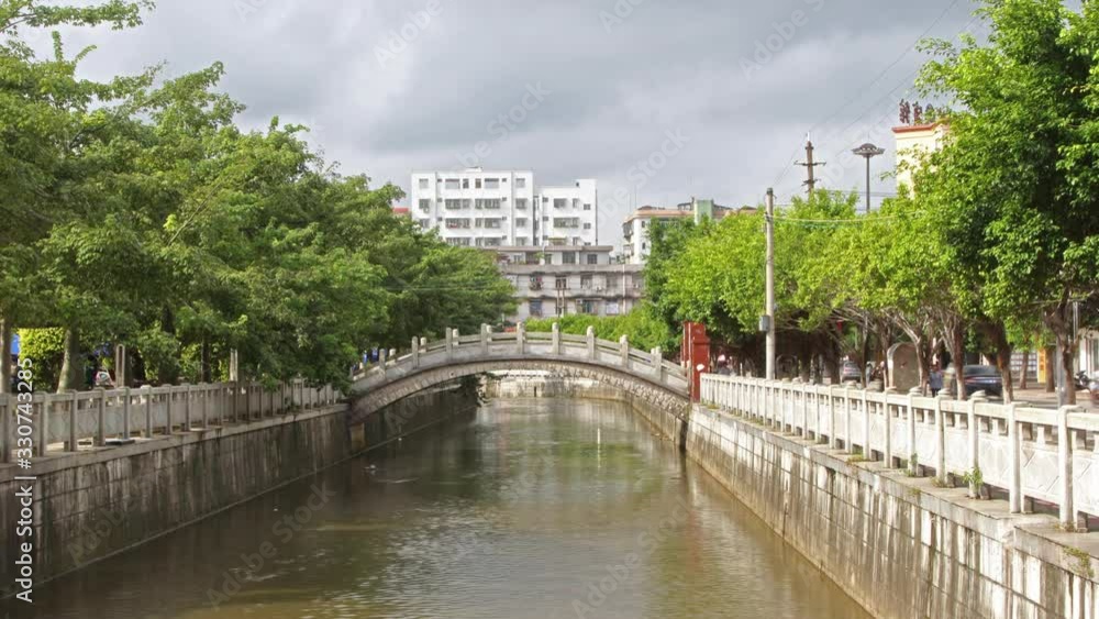 Bridge Over Canal In China Time Lapse Bridge Over Canal In China Time Lapse