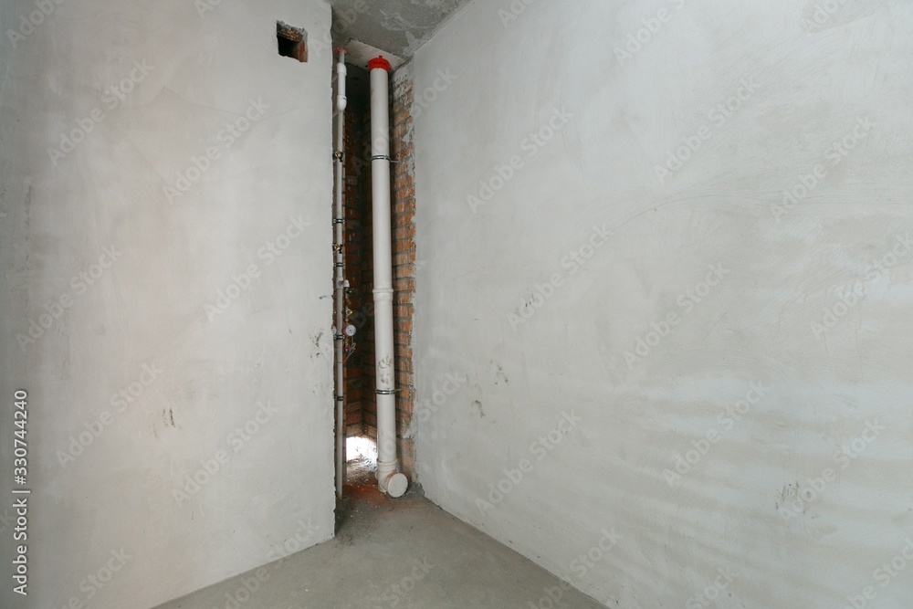 interior of the apartment without decoration in gray colors interior of the apartment without decoration in gray colors