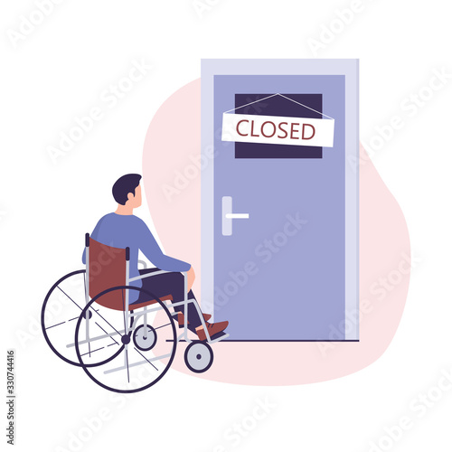 Ableism concept. Discrimination and social prejudice against people