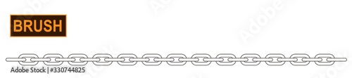 Metallic chain icon illustrator brush for fashion and digital illustration. Colorable customizable vector.
